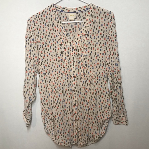 Anthropologie Tops - Maeve Tunic Tab Sleeve Shirt Anthropologie 2